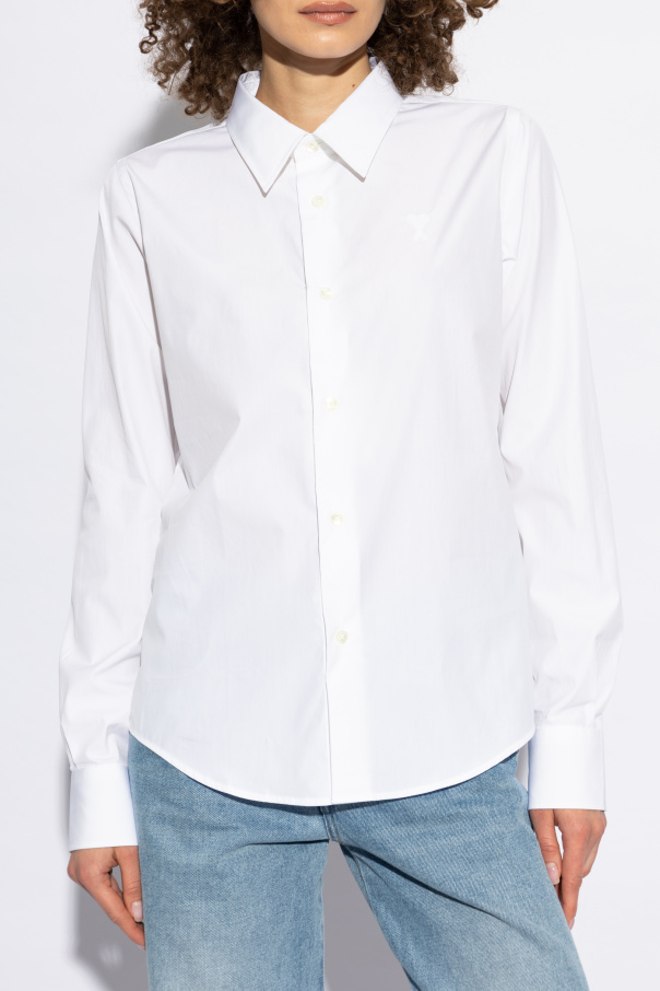 White Shirt with logo Ami Alexandre Mattiussi - Vitkac AS